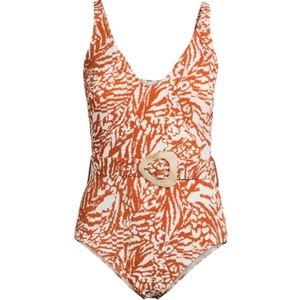 Time and Tru Women's Animal Crinkle One Piece Swimsuit